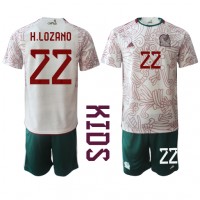 Mexico Hirving Lozano #22 Udebanesæt Børn VM 2022 Kortærmet (+ Korte bukser)